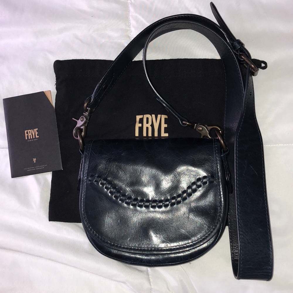 Frye Melissa Whipstitch mini leather saddle bag